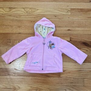 Disney Baby Pink Fleece Bambi Zip Hoodie size 9 Months